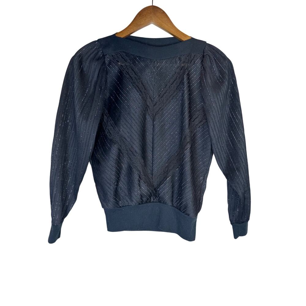 Vintage Miss Kalico Sheer Black Pullover Sweater Lace 70s 80s Retro Pinup Small‎
